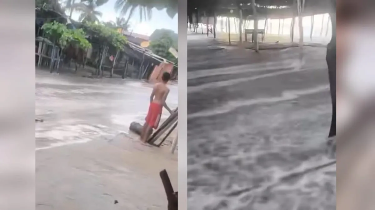 Oleaje extremo golpea la Costa Chica de Guerrero por efectos de la tormenta tropical “Boris”