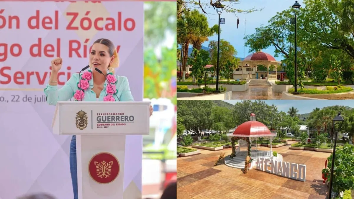 Evelyn Salgado entrega nuevo rostro al Zócalo de Atenango del Río tras inversión millonaria