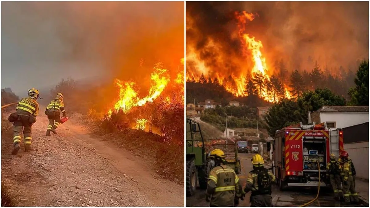 Voraces incendios forestales en España y el suroeste de Francia han devorado casi 120 mil hectáreas.