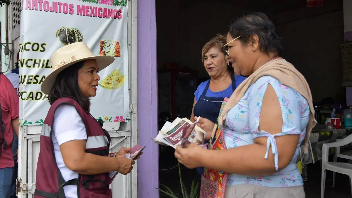 Beatriz Mojica recorre la colonia Morelos y lleva mensaje de respaldo a la soberanía nacional