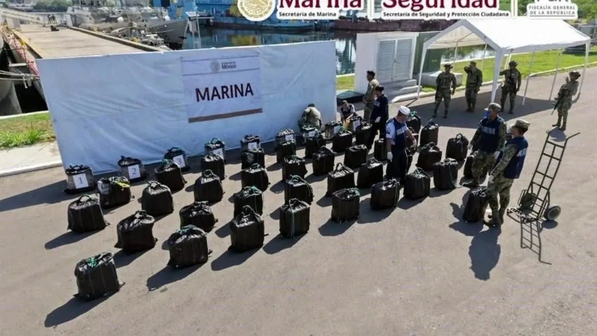 La cocaína estaba a 150 millas náuticas al suroeste de Puerto Chiapas.