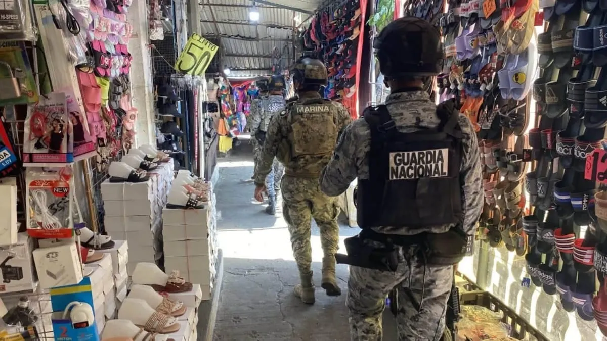 Marina y GN refuerzan vigilancia en el Mercado Central de Acapulco con operativo interinstitucional