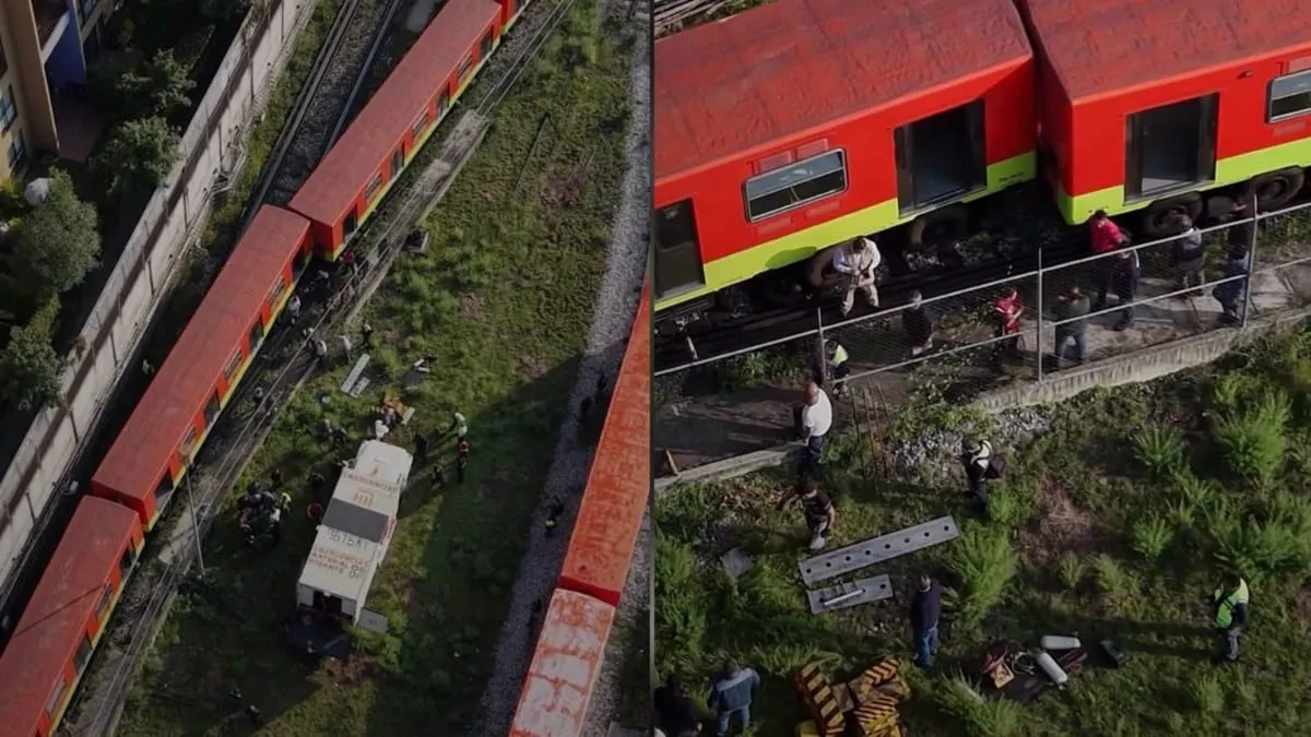 Se descarrila vagón del Metro en CDMX; tren quedó fuera de las vías en Ticomán