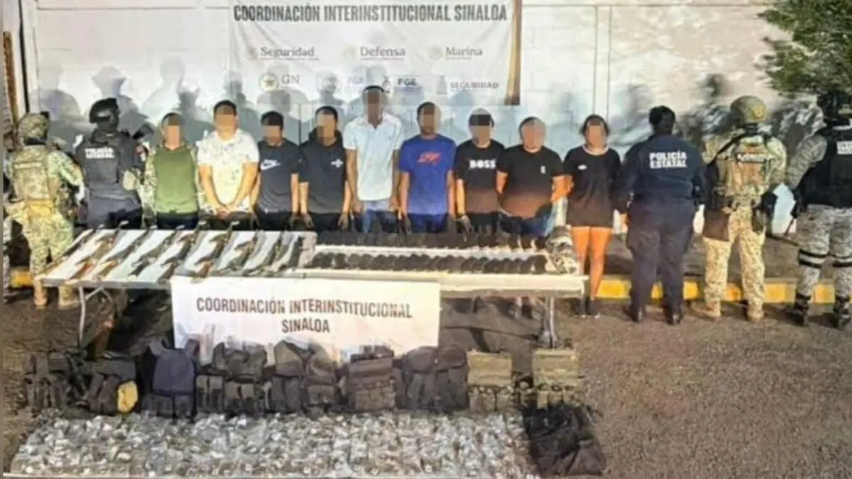 Caen 9 tras operativo en El Rosario, Sinaloa; aseguran armas, cartuchos y droga