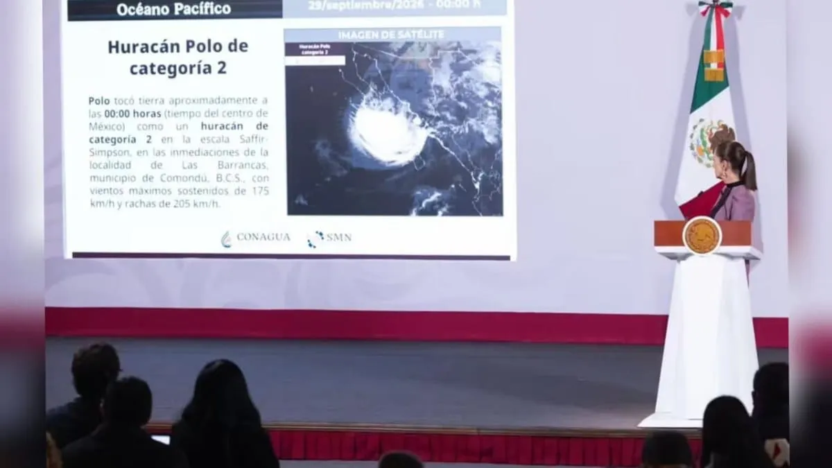 Sheinbaum reconoce respuesta de Baja California Sur ante Polo; autoridades reportan saldo blanco