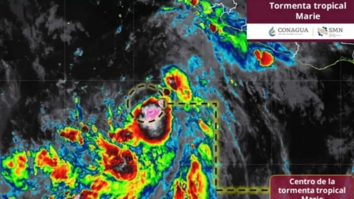 Tormenta Marie se intensifica en el Pacífico; SMN prevé que alcance categoría 1 en las próximas horas