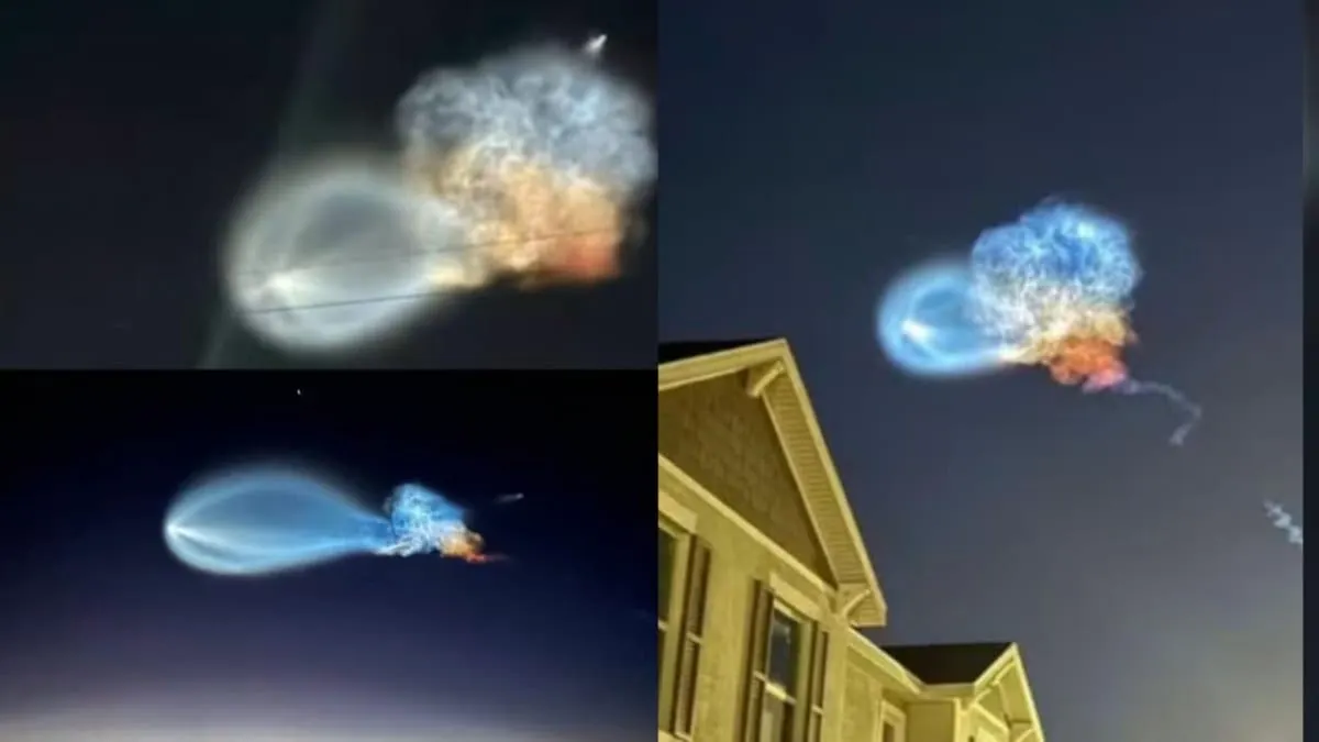 ¿Una medusa luminosa espacial en el cielo? Captan extraño fenómeno durante lanzamiento de un cohete SpaceX