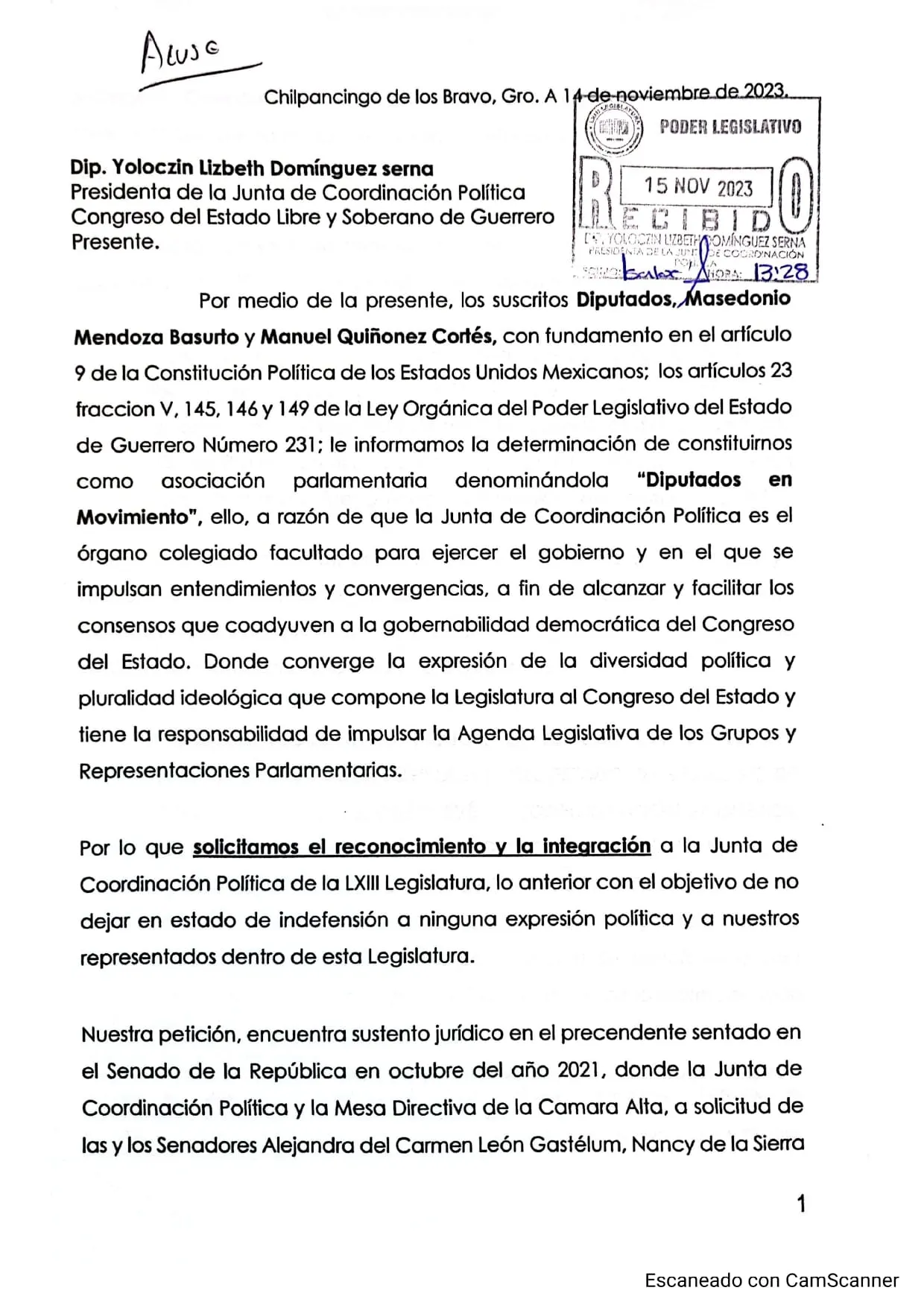 Denuncia Masedonio Mendoza discriminación del Congreso contra Atlamajalcingo