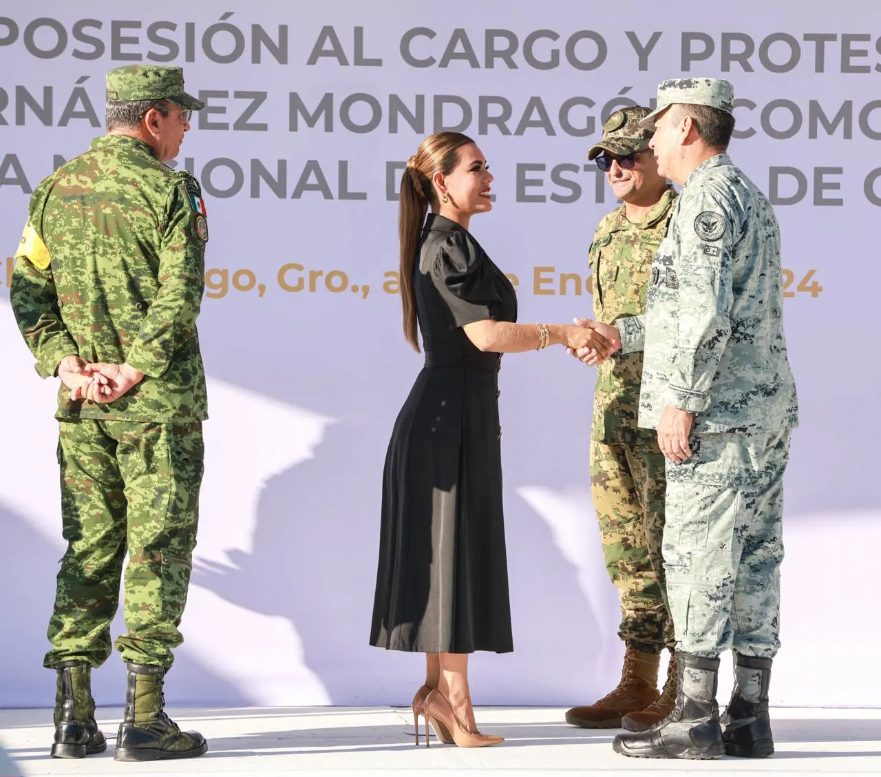 Asiste Evelyn Salgado a toma de posesión del nuevo comandante de la GN en Guerrero