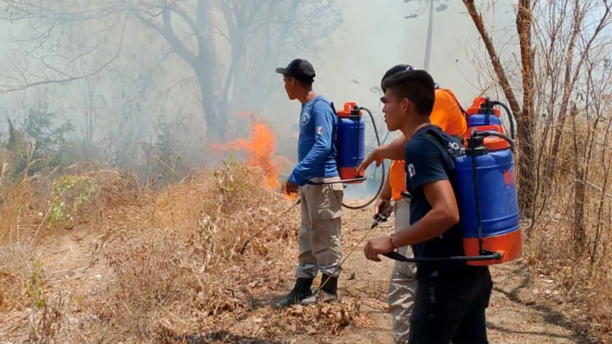 Lleva dos días un incendio cerca de gasolinera en Atoyac