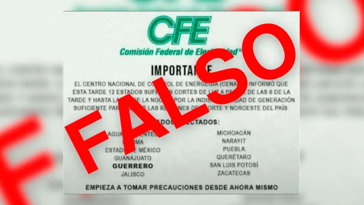 Desmiente CFE supuestos cortes de energía en Guerrero y otros estados