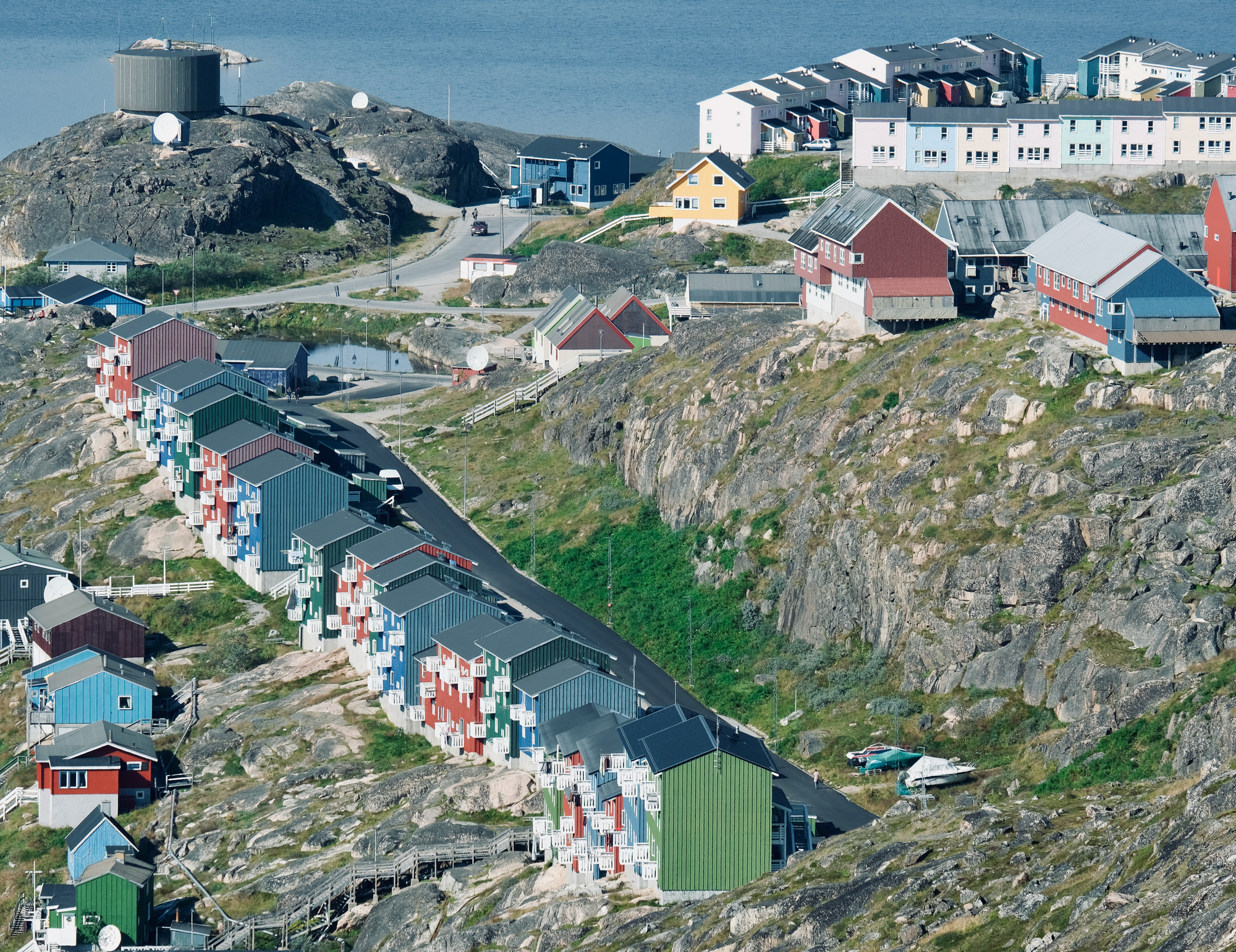 Street in the port of Qaqortoq, Southern Greenland