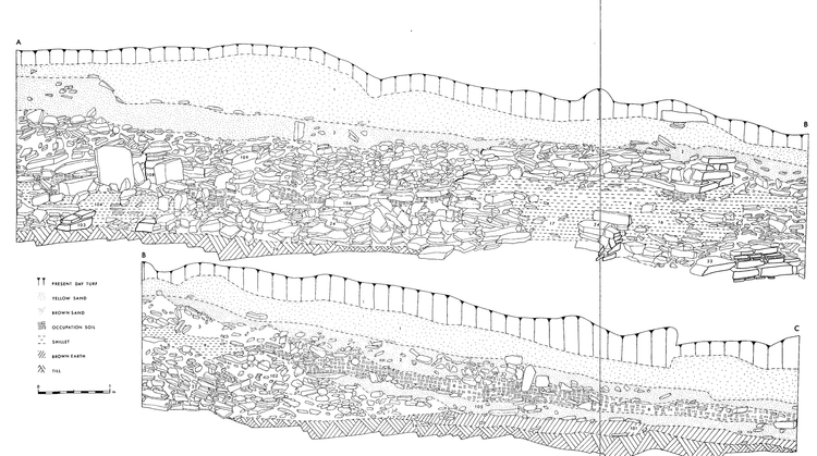 Section of Pierowall Quarry, Orkney, where the Westray Stone was found