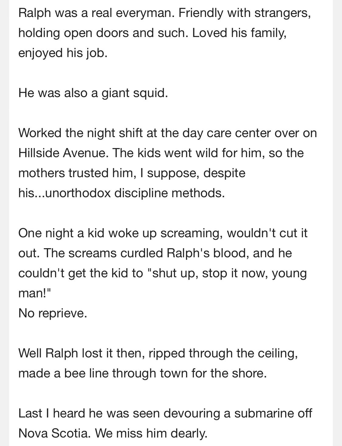 Ralph the Daycare Attendant, written May 18, 2007