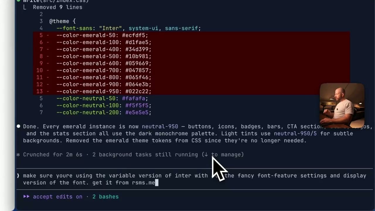 Typography 技巧：Claude Code 終端顯示 Inter variable font 設定