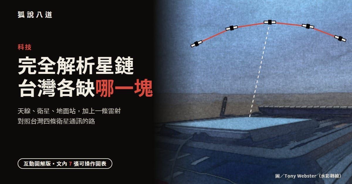 完全解析星鏈如何運作：三個零件一條雷射，台灣四條衛星路各缺哪一塊