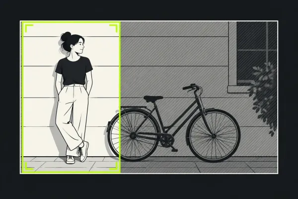 A tall crop window keeps a person inside a wide source picture.