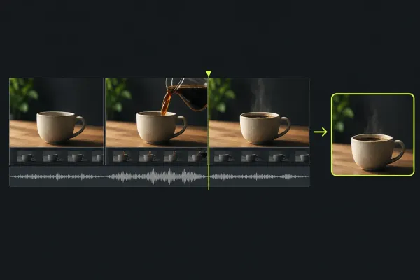 Three coffee-making shots assembled into a first video edit