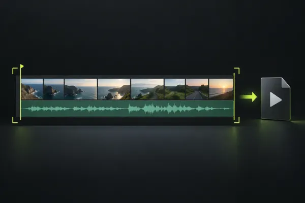 A complete picture-and-sound edit selected for an MP4 delivery