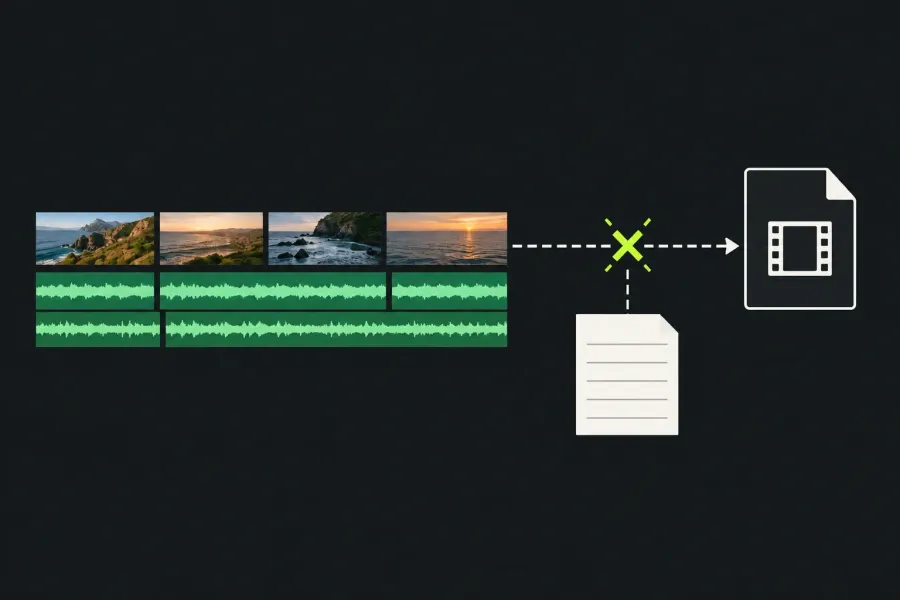 A render interruption between the edit and its local delivery file