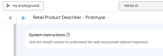 Prompt VERTEX AI