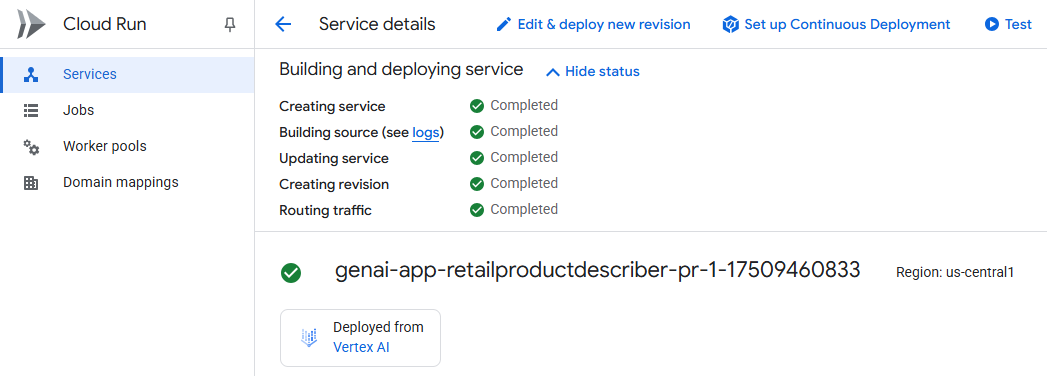 cloud Run VERTEX AI PROMPT
