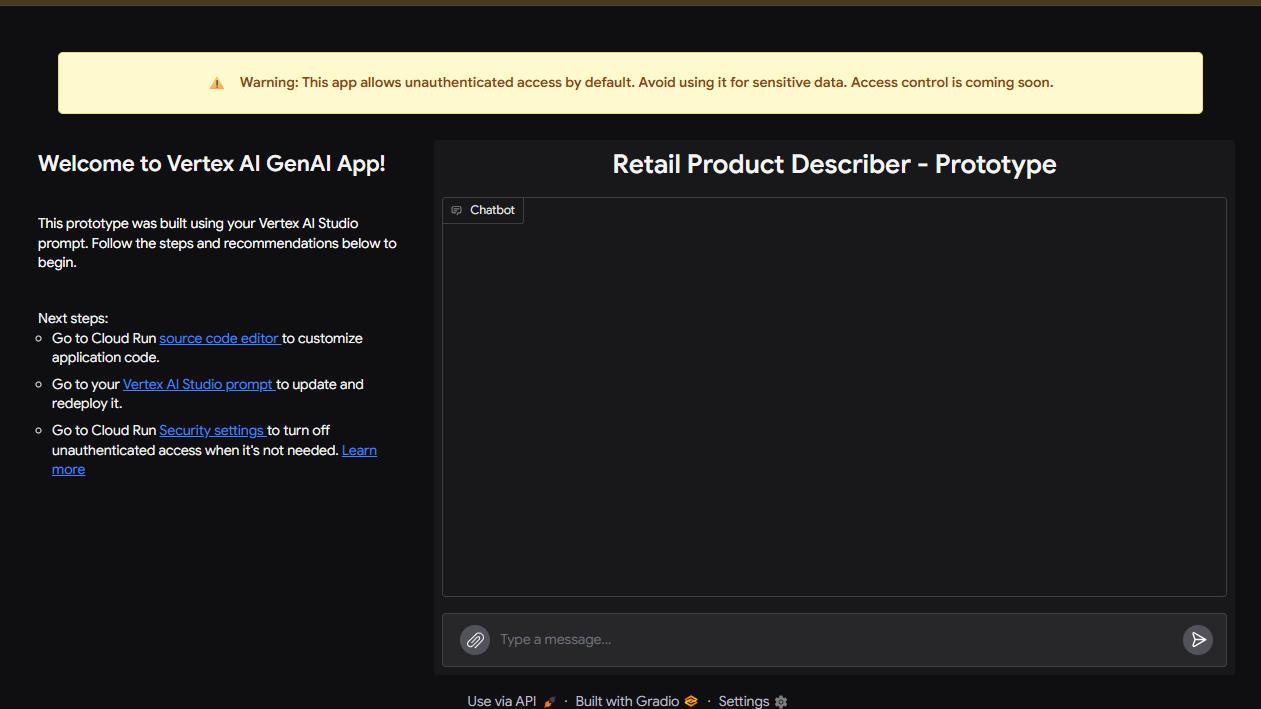 VERTEX AI CLOUD RUN Deployed Console