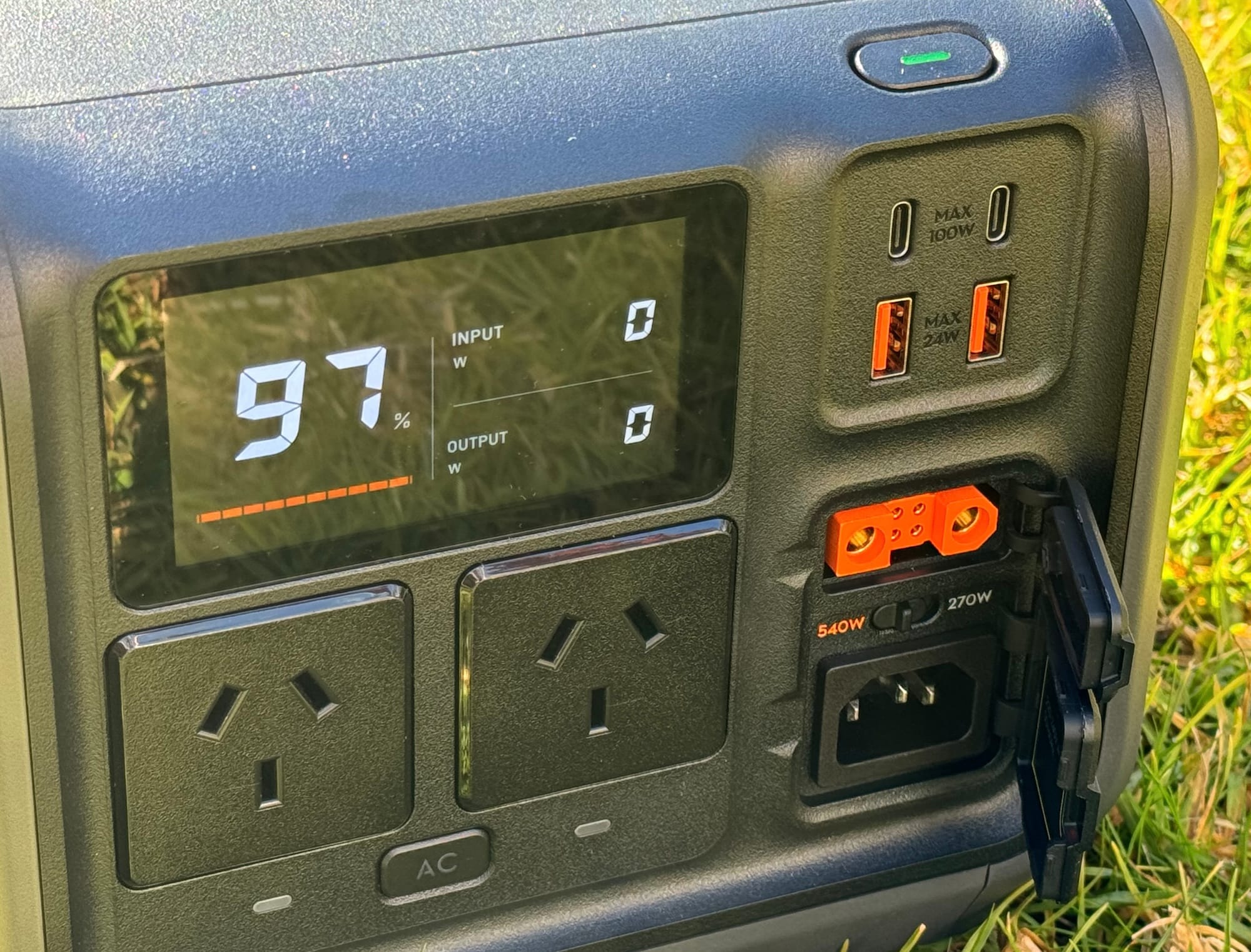 Front ports up close on the DJI Power 500.