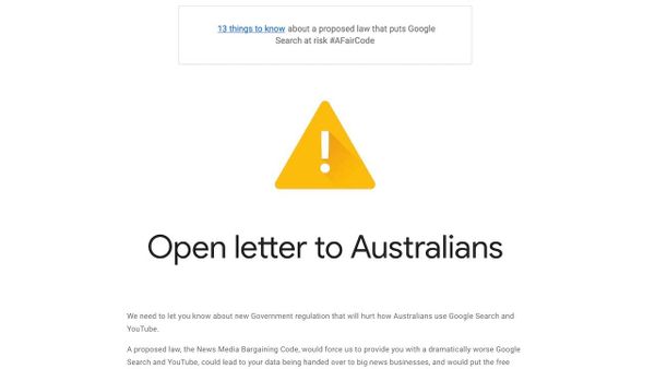 Australia vs Facebook & Google