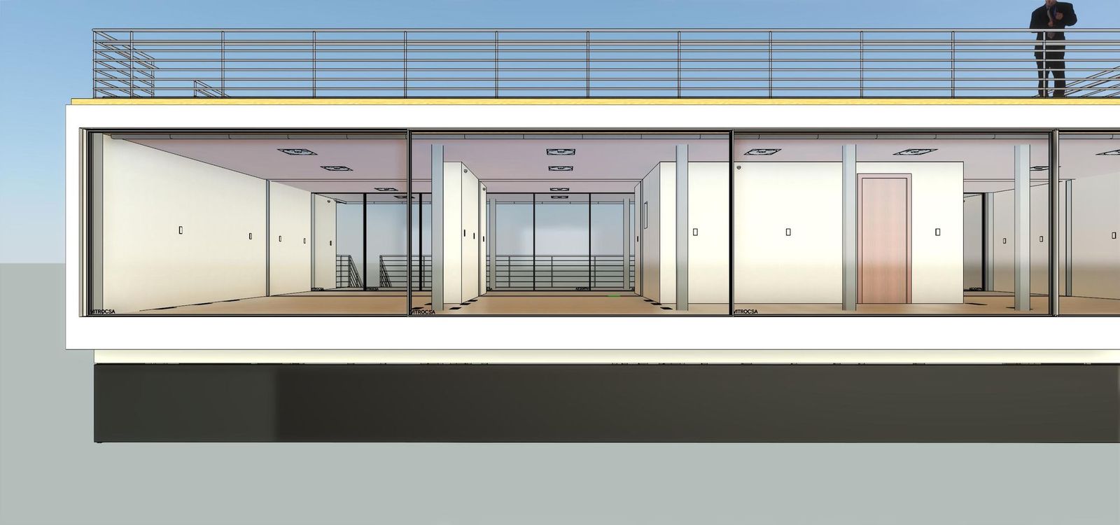 Frameless windows create an uninterrupted flow from interior to exterior.