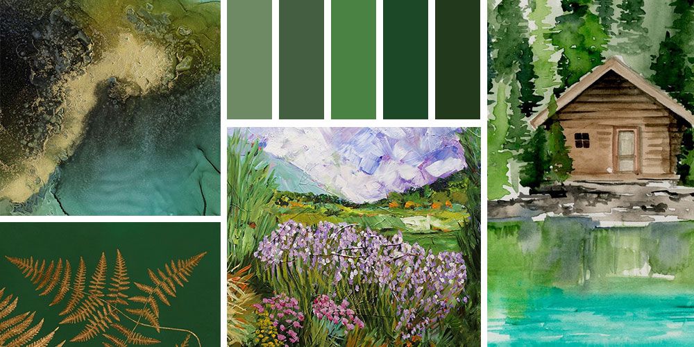 Color Palette in a range of jewel-toned greens