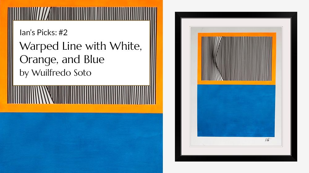 Warped Line with White, Orange and Blue by Wuilfredo Soto
