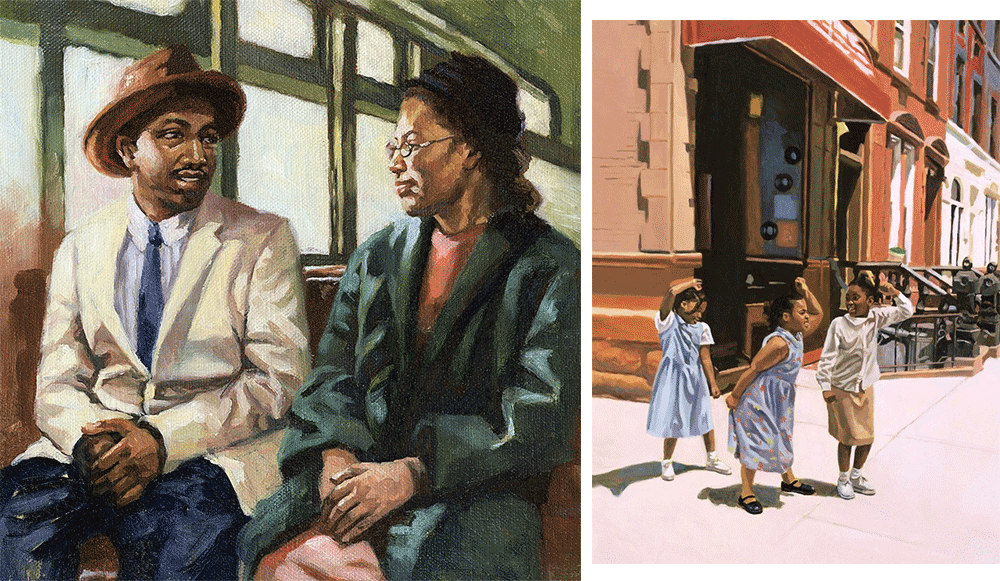 artwork of children dancing in Harlem by Colin Bootman