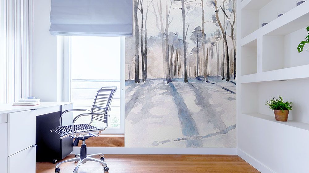 Winter Light II Wall Art by Jennifer Paxton Parker printed on Wall Peel, in an office