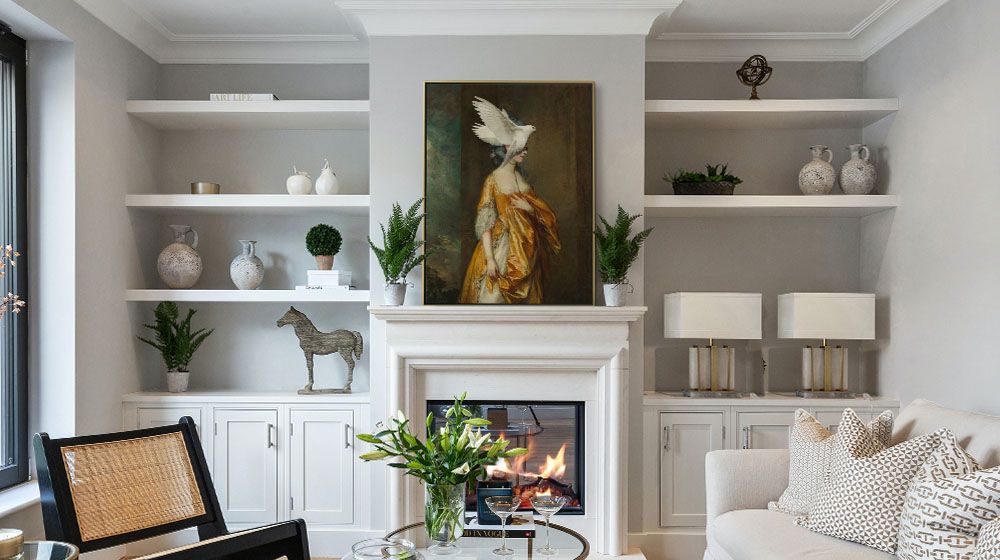 Flightless Bird II&nbsp;Wall Art by Victoria Barnes pictured in a sitting room