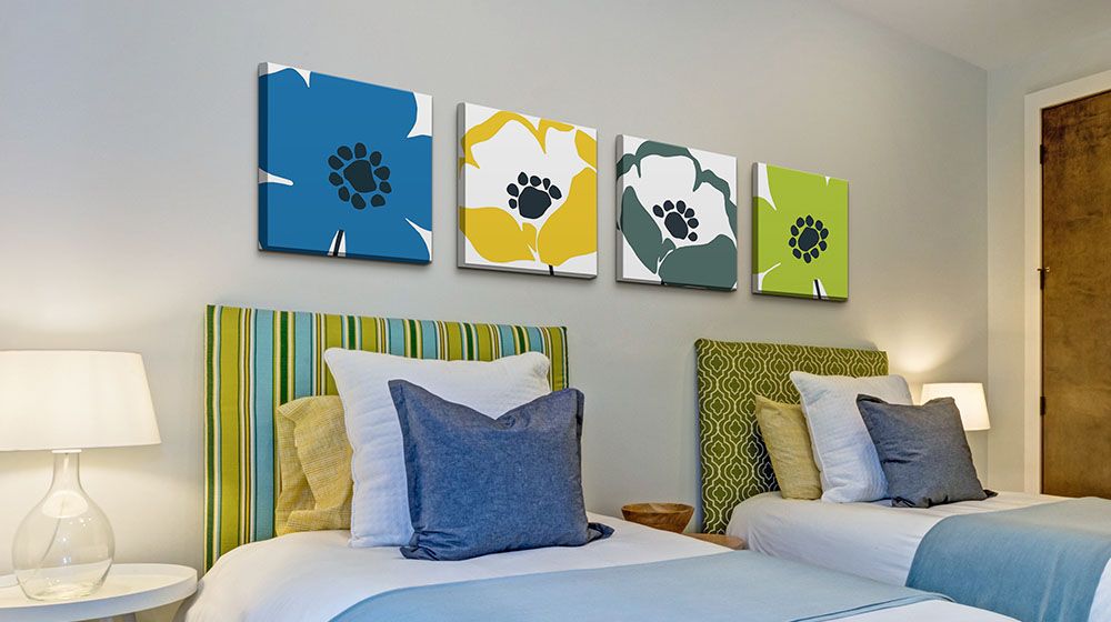 Pop Art Floral I, Pop Art Floral II, Pop Art Floral III Retro, and Pop Art Floral IV by Wild Apple Portfolio