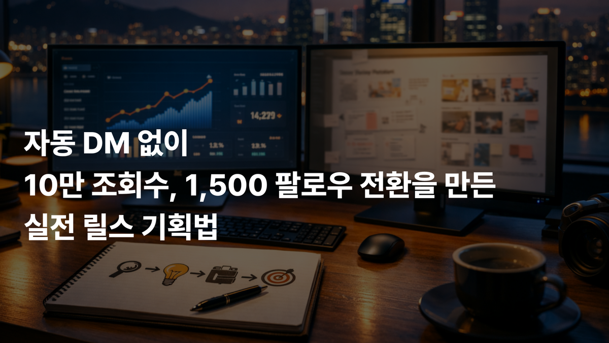 자동 DM 없이 10만 조회수, 1,500 팔로우 전환을 만든 실전 릴스 기획법