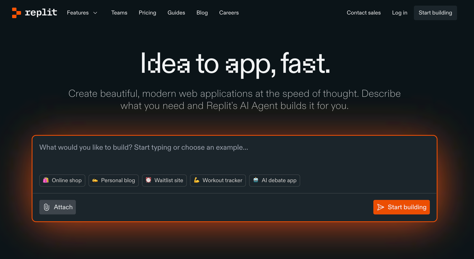 Replit AI 챗봇 기능 사용 화면
