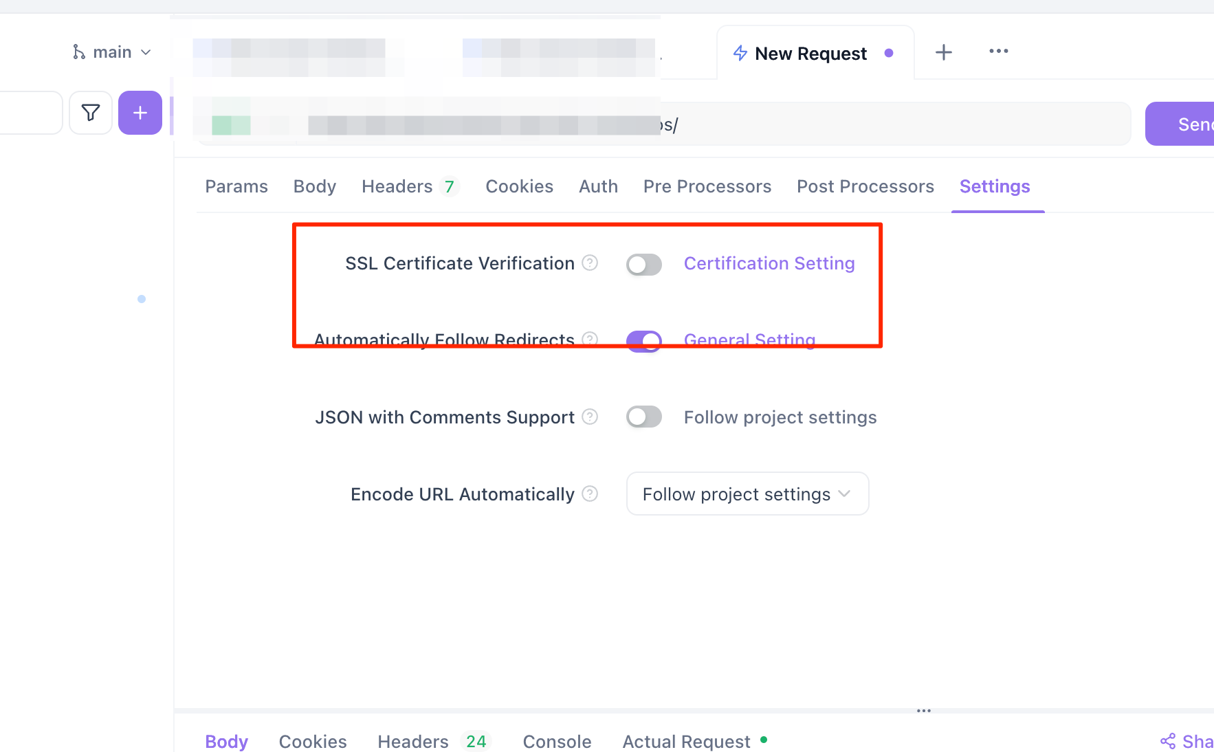 Disable SSL Verification