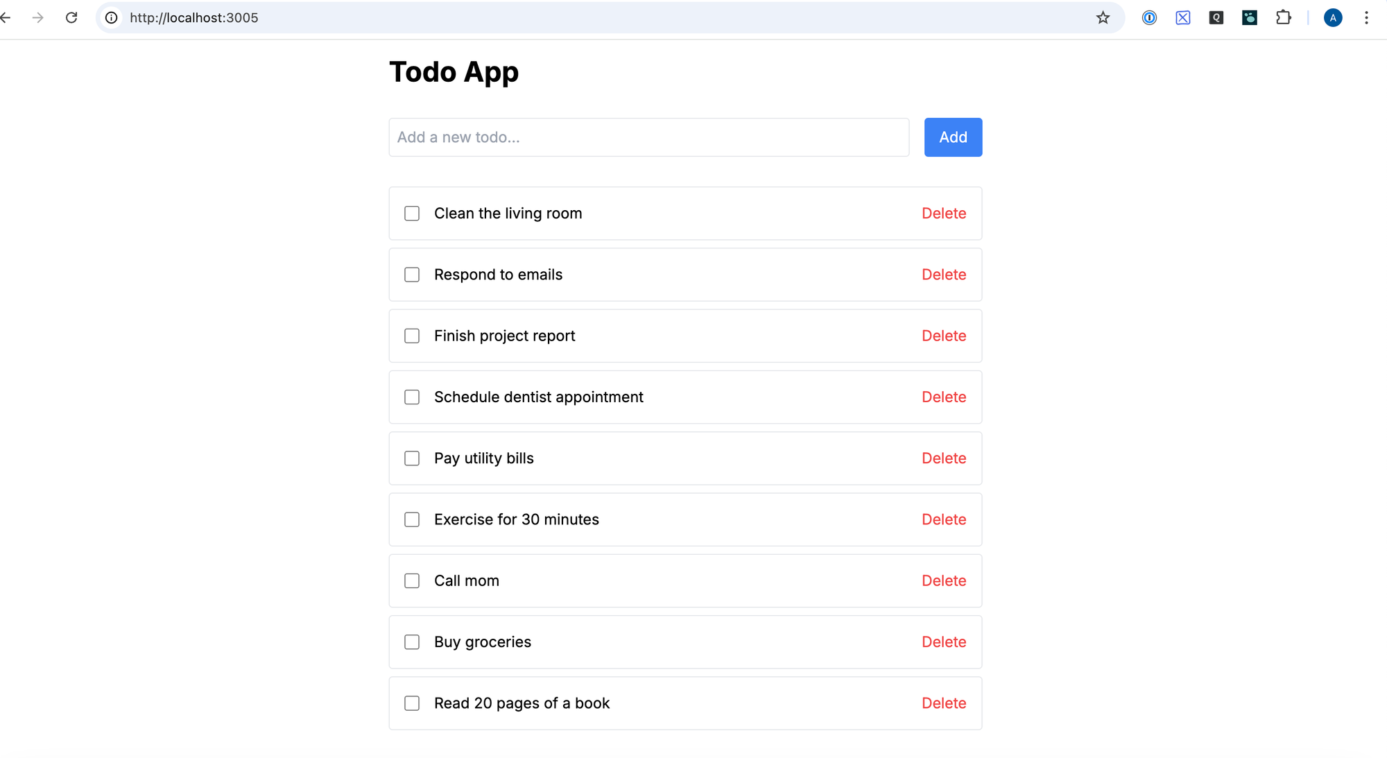 Original Todo Application