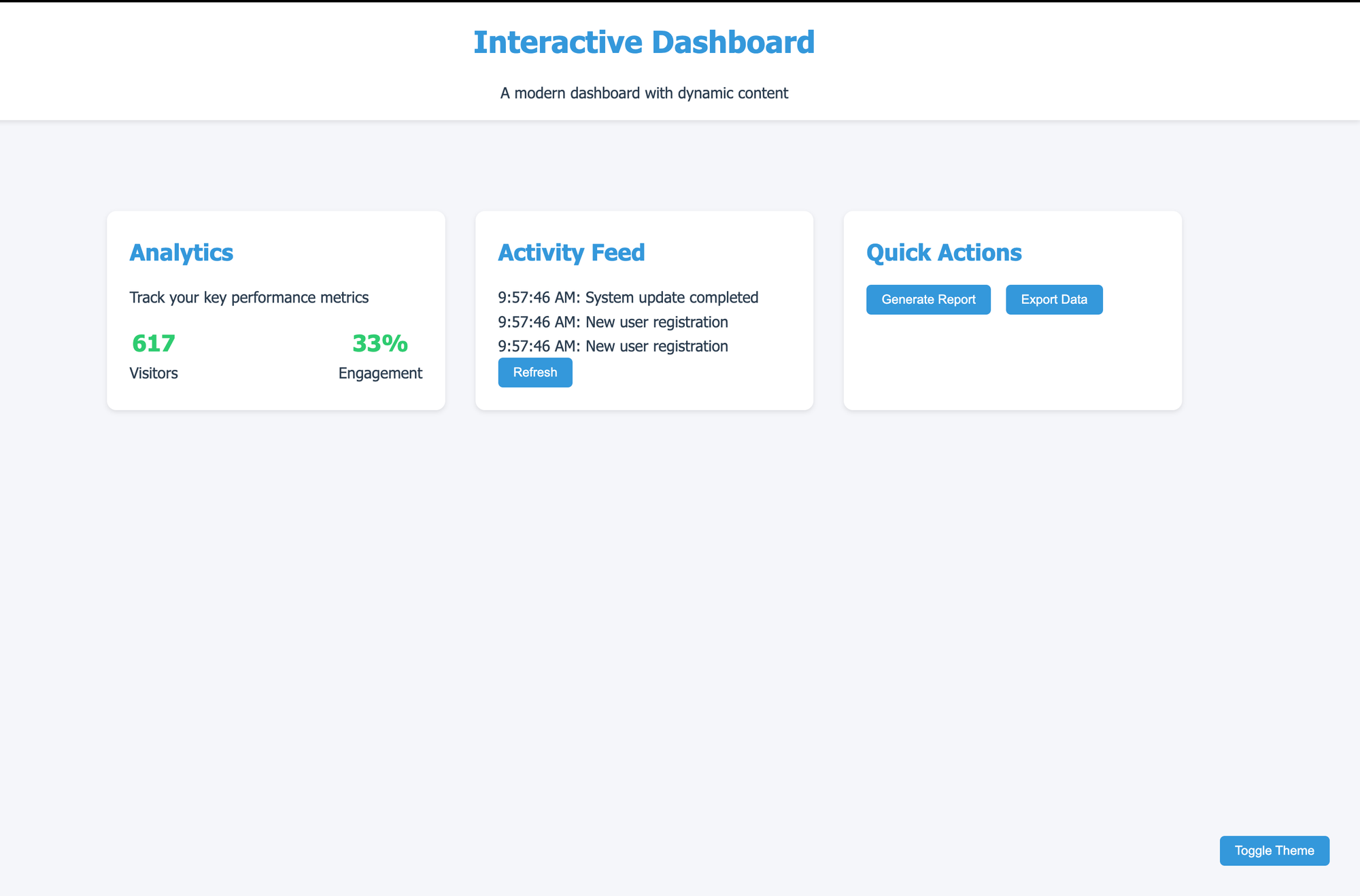 Initial Monolith Dashboard