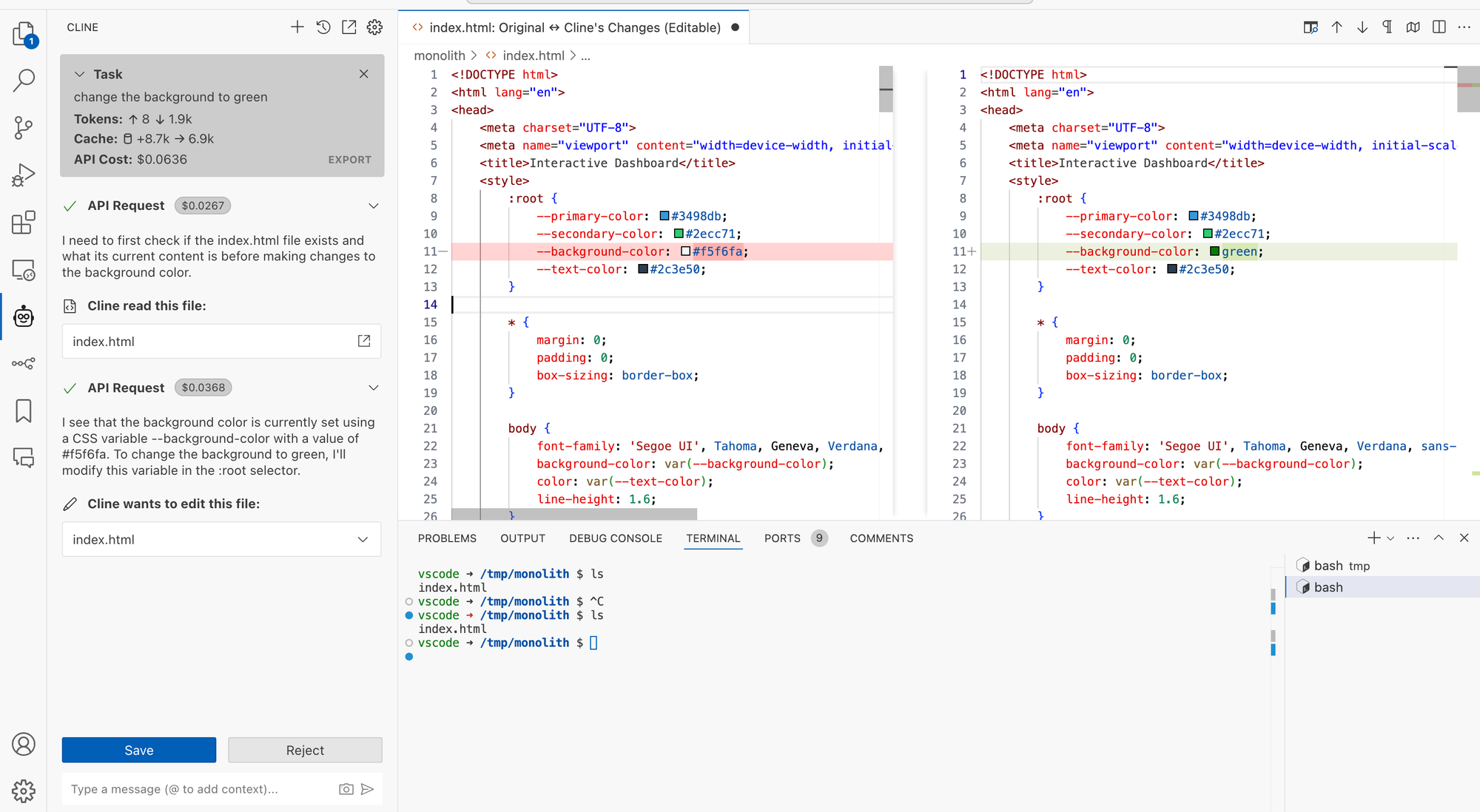 Cline’s Diff Limitations
