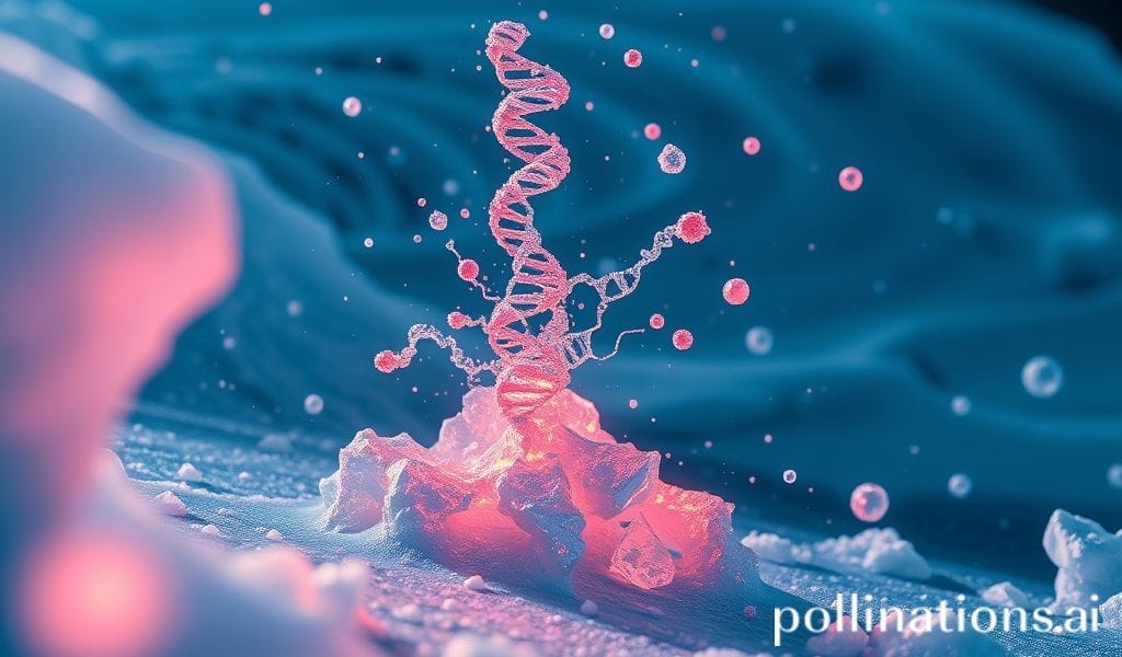 Microscopic view of deadly RNA pathogen emerging from arctic ice