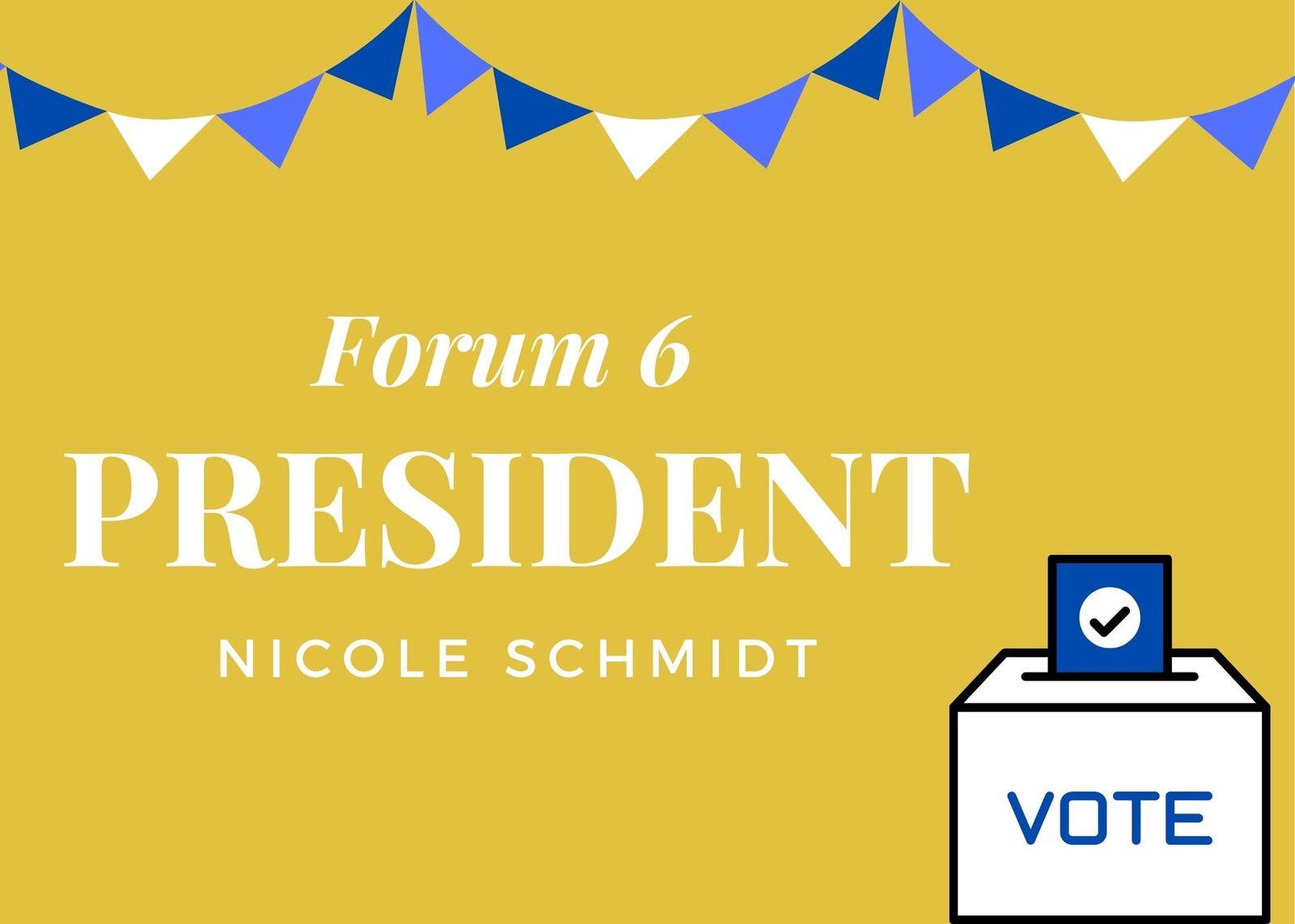 Nicole Schmidt talks goals for upcoming year at SU presidential forum