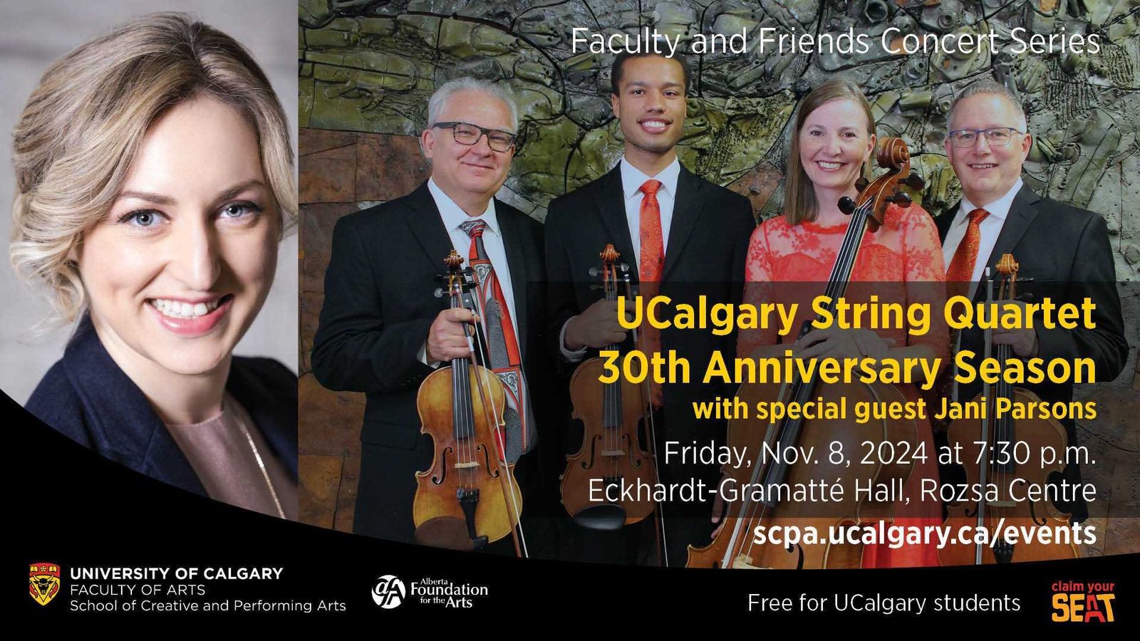 The UCalgary String Quartet celebrates its 30th anniversary