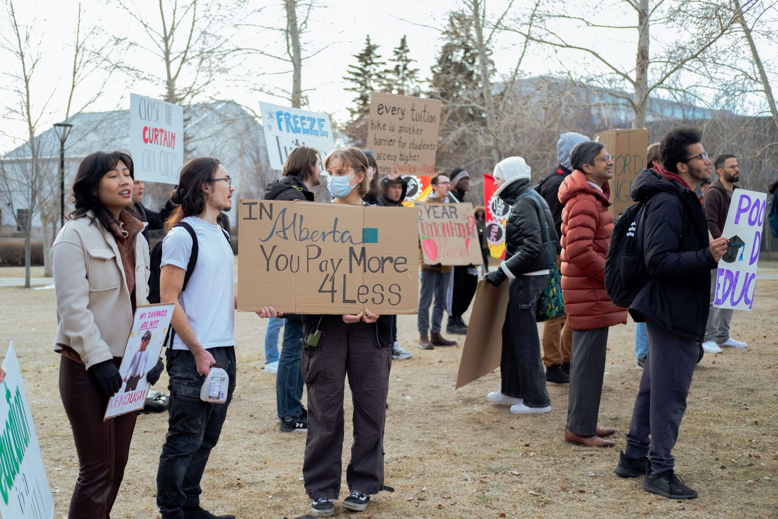 Political science and history students protest tuition hikes at MacEwan Hall