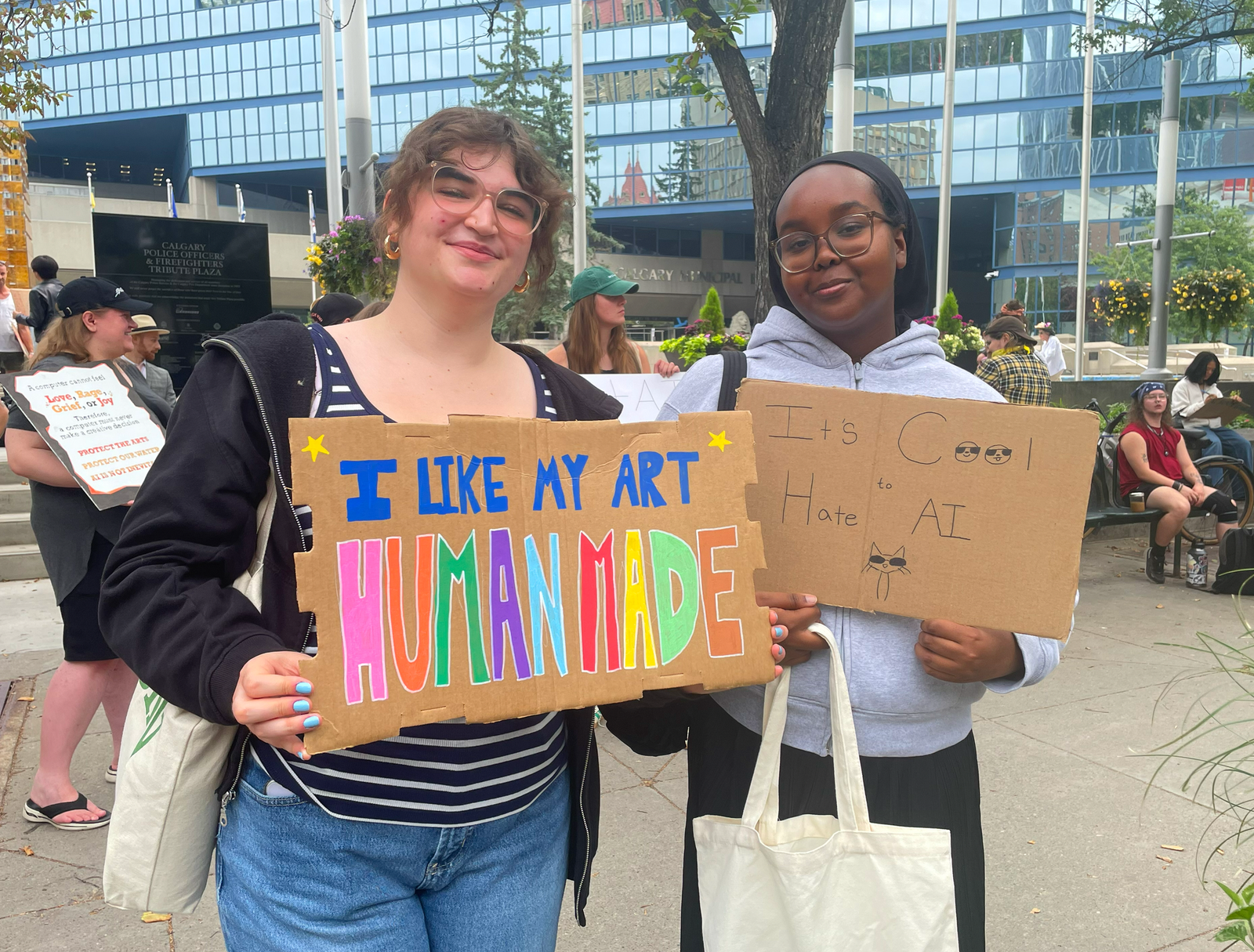 Calgary protesters rally against AI data centres