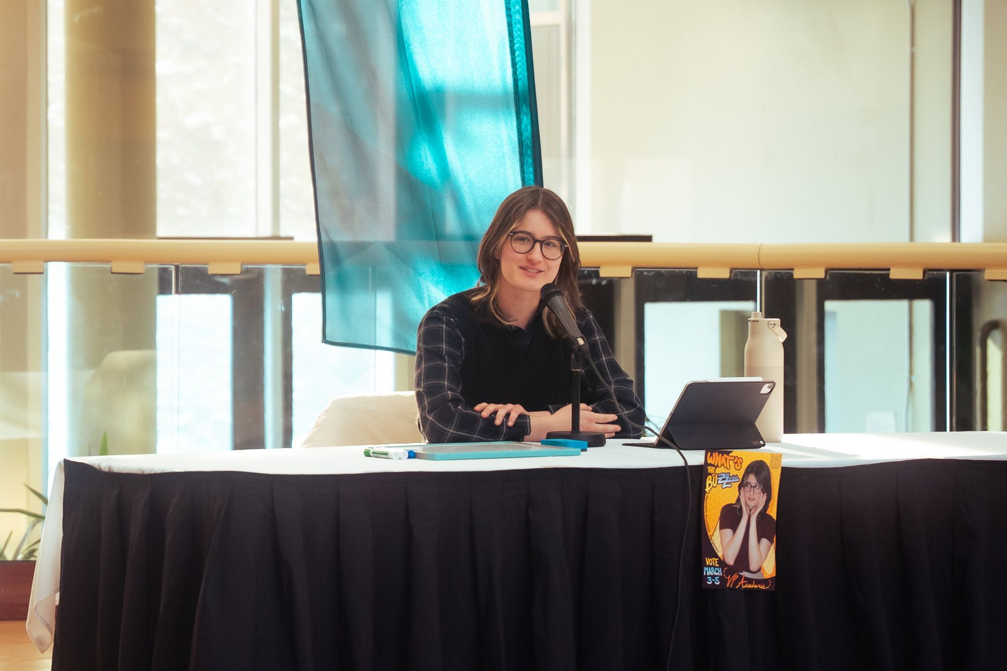 Uncontested VP Academic candidate Zoe Zeritsch talks about academics and student wellbeing at SU forum