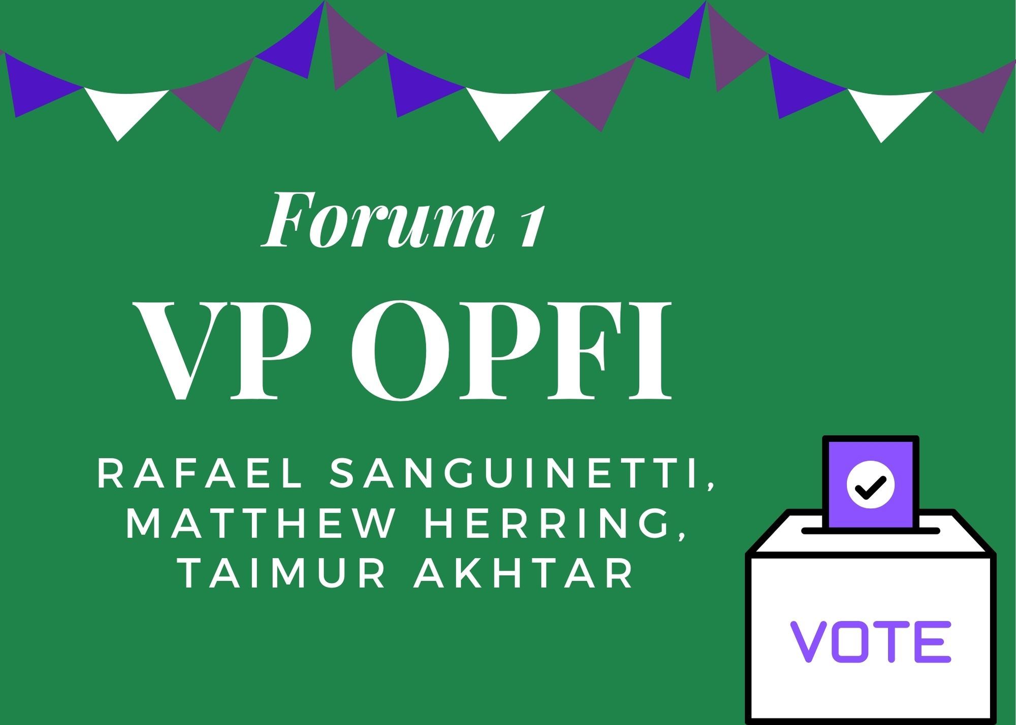 SU hosts VP OpFi forum, the only contested executive race