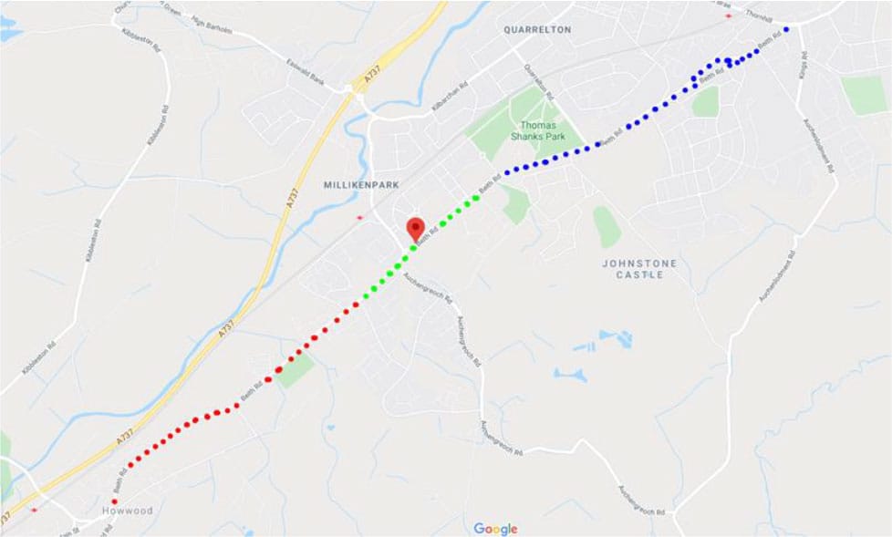Renfrewshire Council's map of SfP route
